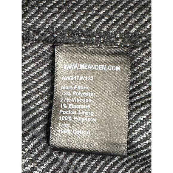 Me + Em Black Herringbone Tapered Ankle Pants Black Side Trim Office Workwear 30 - Picture 5 of 9